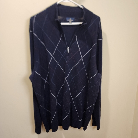 Brooks Brothers Vintage Men's Navy Blue Wool Blend quarter zip sweater size XXL - Picture 8 of 13